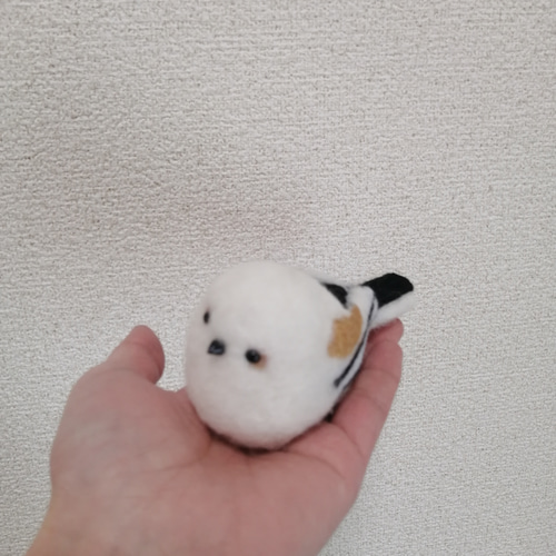羊毛フェルト 鳥 シマエナガ2個セット 羊毛フェルト ぺこ 通販