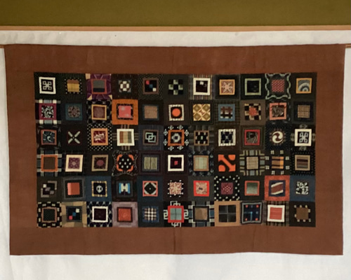 古布のパッチワークのタペストリー 66個つなぎ その他インテリア雑貨