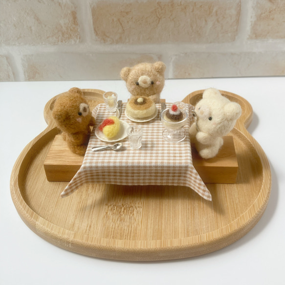 喫茶・くま屋』こぐまちゃん会 ミニチュア 羊毛フェルト カフェ 木製