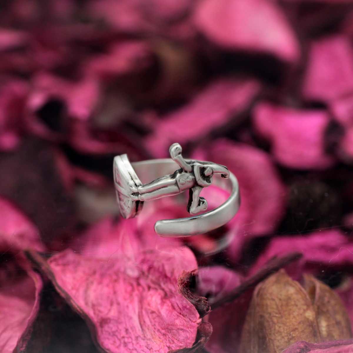 道化の玉遊び｜ヴィンテージ｜シルバー｜スプーンリング｜ピエロ｜道化師｜サーカス｜カジュアル｜ユニーク