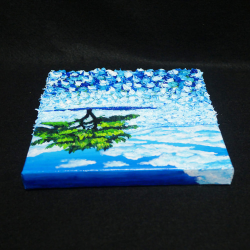 油絵 絵画 アートパネル【ネモフィラの丘】 油絵 油彩 油彩画 絵 絵画 F0号【ネモフィラの丘】 | HIROSHI1990