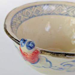ご飯茶碗　雲と唐子　手びねり　オリジナル陶器 3枚目の画像