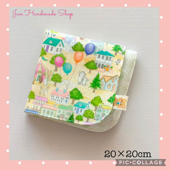 完売✭ユキエモン コロコロタウン ベージュ 20×20 ガーゼ