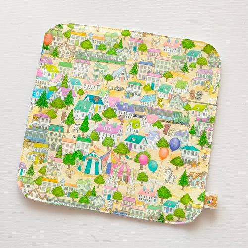 完売✭ユキエモン コロコロタウン ベージュ 20×20 ガーゼ