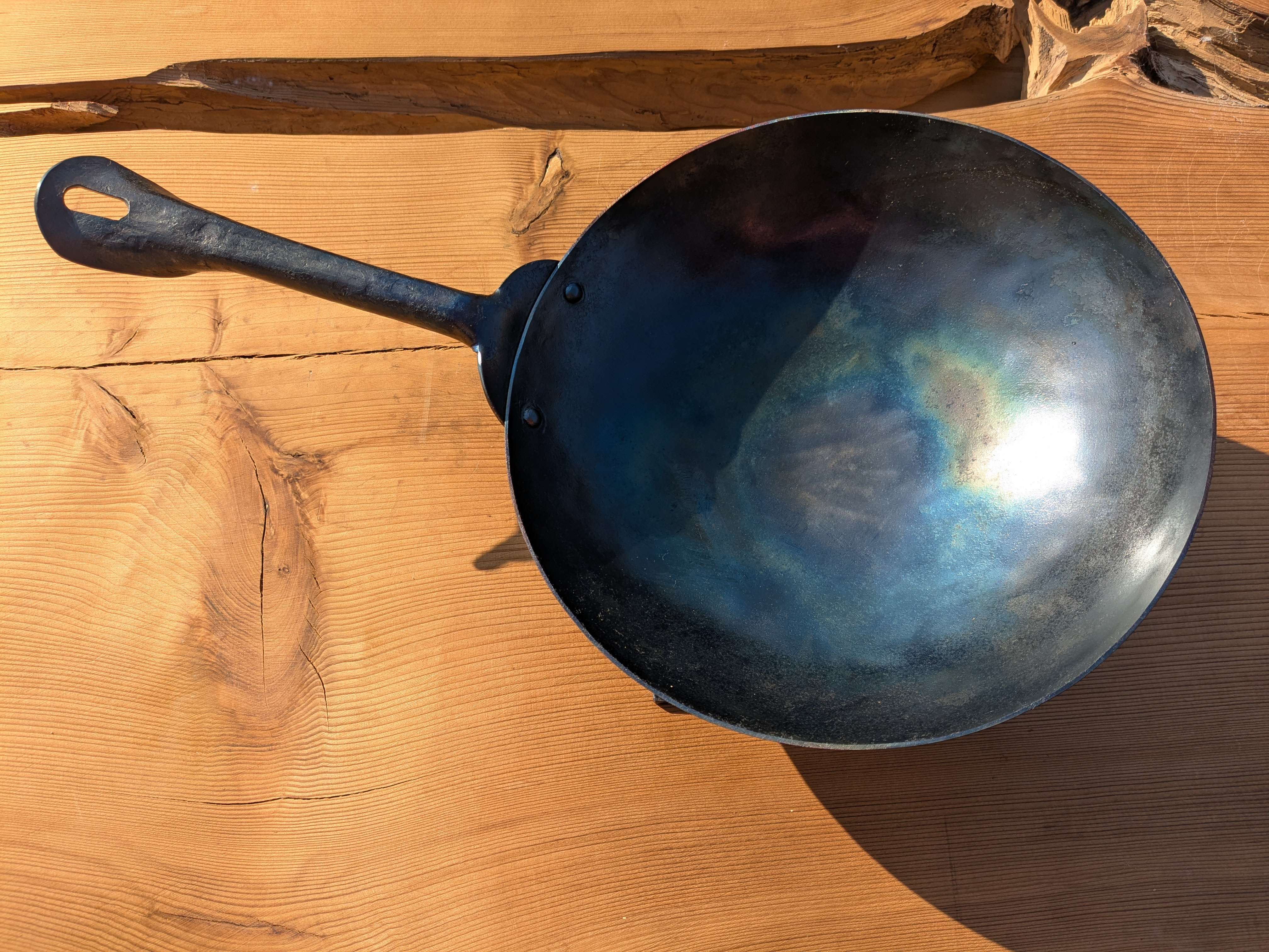 受注生産】鍛造鉄の中華鍋打出し25cm 鉄のフライパン 片手鍋 北京