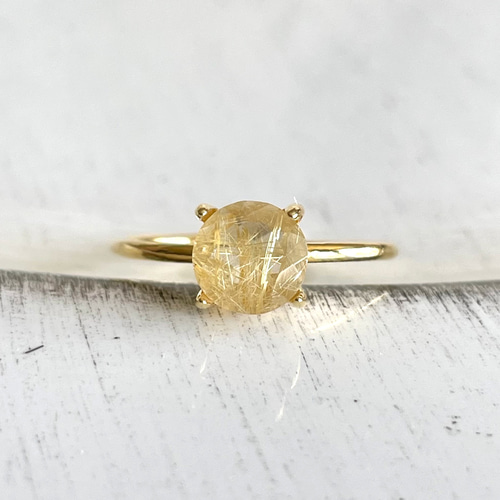 ルチルクォーツリングsilver925k18gp 指輪・リング marjoram 通販