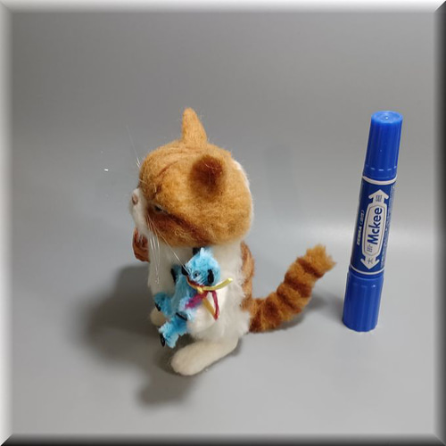 羊毛フェルト 猫 籠入り仲良し子猫ちゃん スコティッシュ