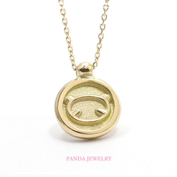 PANDA JEWELRY [K18] 熊貓硬幣項鍊 de-12-pj-p-096-g 第10張的照片