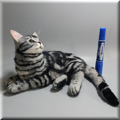 羊毛フェルト 猫 アメリカンショートヘア ねこ ネコ アメショ 猫 羊毛フェルト 猫 アメリカンショートヘア ねこ ネコ アメショ 猫