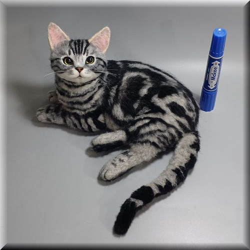 羊毛フェルト 猫 アメリカンショートヘア ねこ ネコ アメショ 猫 羊毛フェルト 猫 アメリカンショートヘア ねこ ネコ アメショ 猫