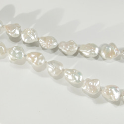 最大18×15mm高級本真珠（淡水パール、バロック、真空真珠）とSV925のネックレス（ロジウム、ナチュラルカラー） 2枚目の画像