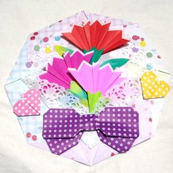 コスモス・ブルー系・秋桜・折り紙・切り紙・壁面飾り【☆送料無料