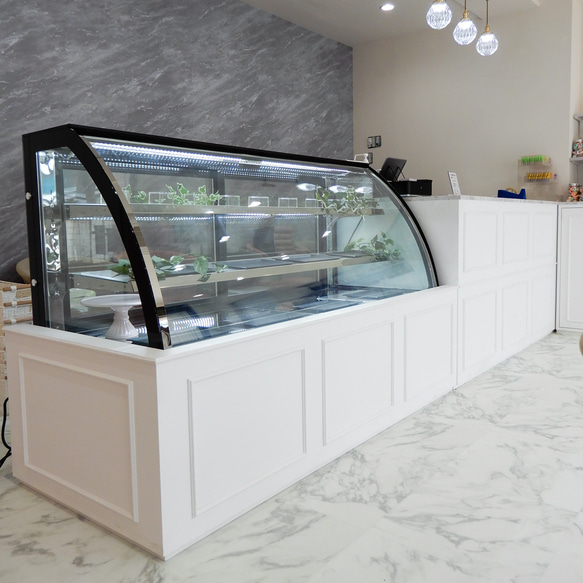 ケーキ屋さんショーケースレジカウンター(W4000ホワイト ケーキ屋さんショーケースレジカウンター(W4000ホワイト