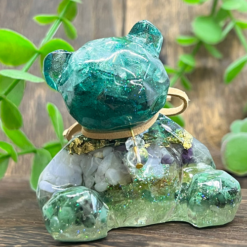 オルゴナイト 青む 〜龍亀〜 フローライト亀さん✨オルゴナイト