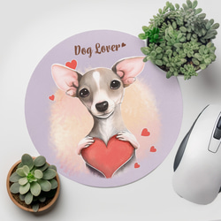 【 キュンです イタリアングレーハウンド 】 パステルカラー マウスパッド　犬　ペット　うちの子　プレゼント　ギフト 2枚目の画像