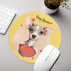【 キュンです イタリアングレーハウンド 】 パステルカラー マウスパッド　犬　ペット　うちの子　プレゼント　ギフト 3枚目の画像
