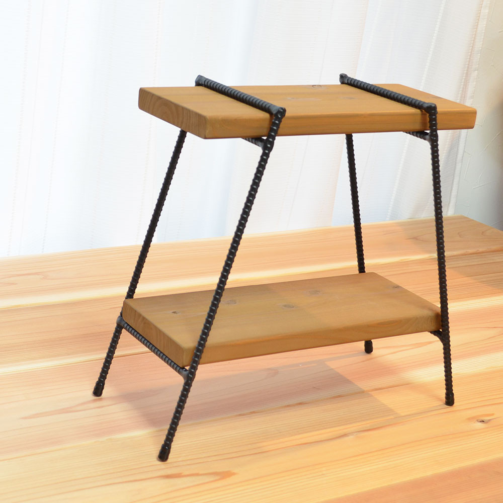 板付アイアンラック　花台　棚　テーブル　収納　シェルフ　フラワースタンド　マガジンラック　サイドテーブル　什器　マルシェ