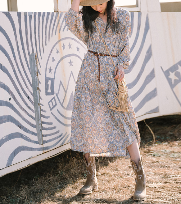 ★無料丈カット★長袖ロングワンピース 4枚目の画像