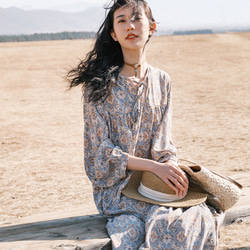 ★無料丈カット★長袖ロングワンピース 7枚目の画像