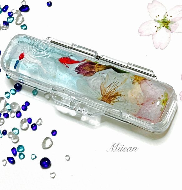 ♡展示品♡9押し花 印鑑ケース レジン ハンドメイド ♡展示品♡9