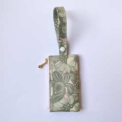 携帯ビニール袋ケース   ノスタルジックな花柄  ピンク 2枚目の画像