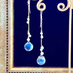 ラブラドライトと淡水真珠のピアス（b） 7枚目の画像