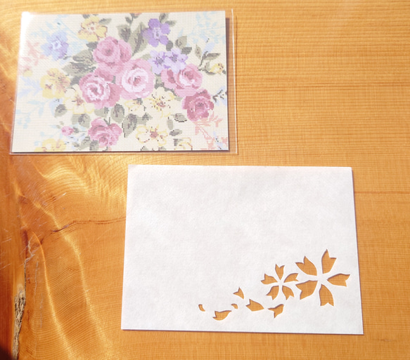 切り絵＊桜のメッセージカード 1枚目の画像