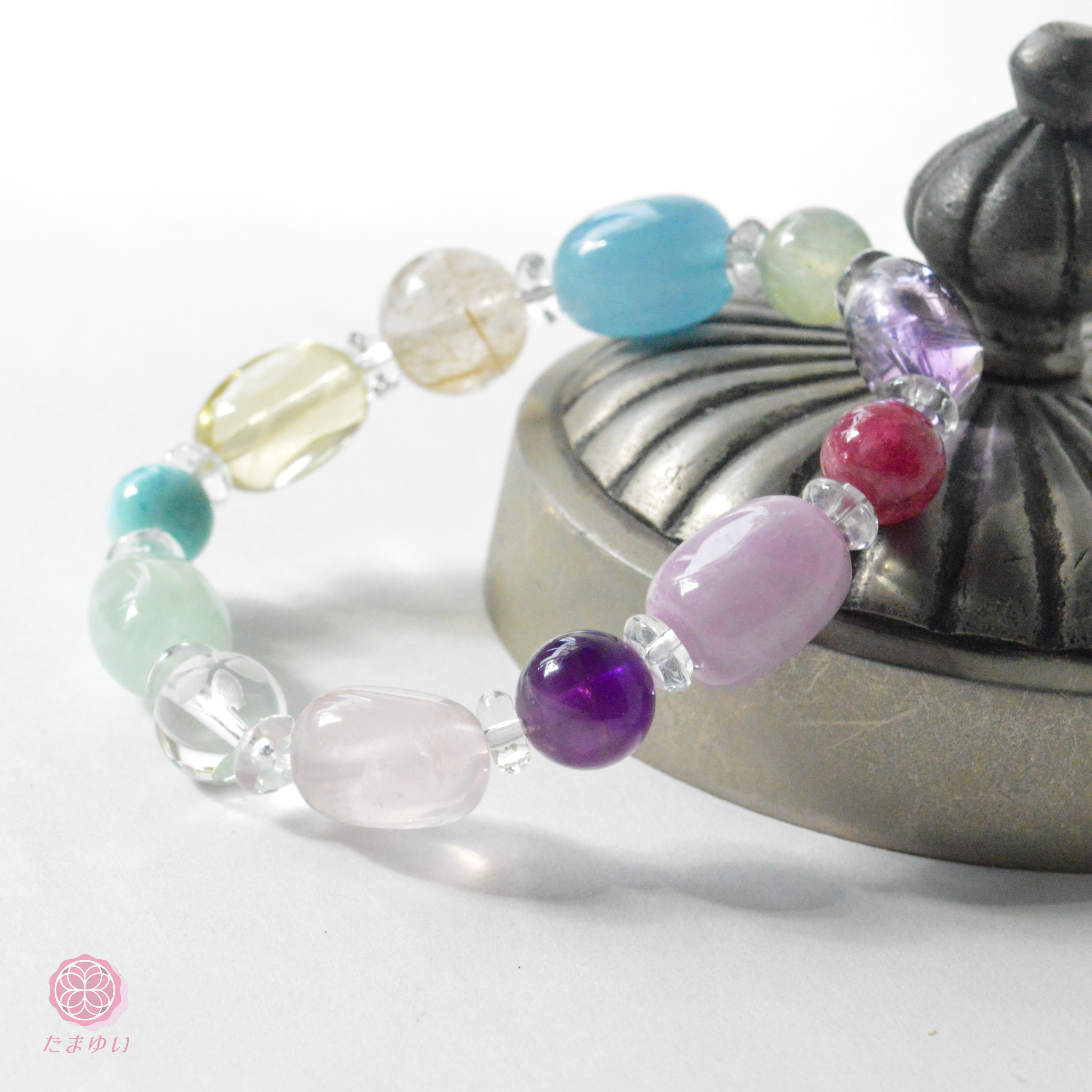 神様を味方につける～さくやブレス　マルチカラーゴロゴロ六芒星　ゴールデンルチル　ラリマー　ルベライト　アクアマリン