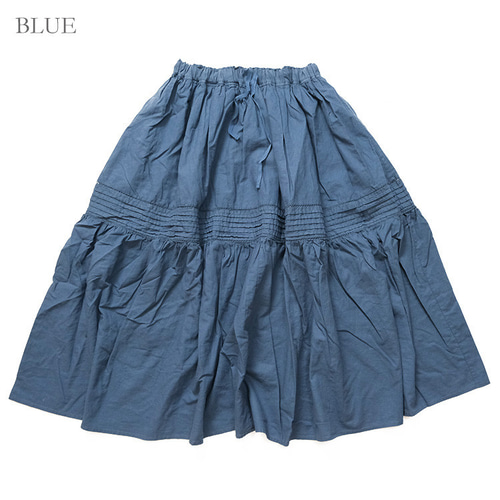 vent blanc RUSTICコットンリネン ピンタックギャザースカート vent blanc RUSTICコットンリネン ピンタックギャザースカート