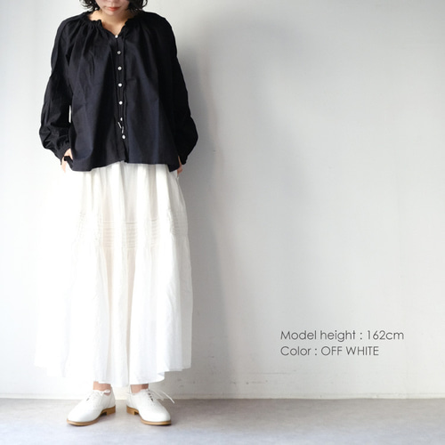 vent blanc RUSTICコットンリネン ピンタックギャザースカート ✨20％OFF✨コットンリネン ピンタックギャザースカート vent