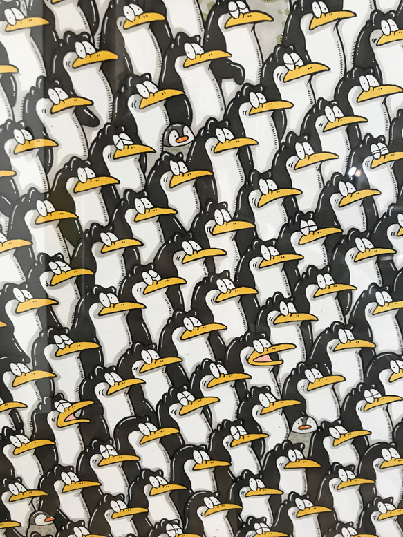 『KARAAGE』ペンギン　アート　イラスト　絵　原画　マーカー 3枚目の画像
