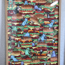 『カロリー地獄』アート　絵　イラスト　ハンバーガー　マーカー　原画 1枚目の画像