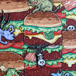 『カロリー地獄』アート　絵　イラスト　ハンバーガー　マーカー　原画 5枚目の画像