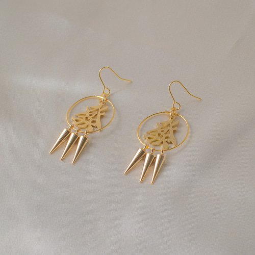 麻雀ピアス／イヤリング】發（スタッズ） ピアス（フック