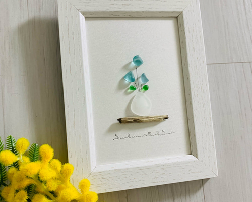 シーグラスアート 爽やか インテリア雑貨 北欧 ガラス細工 癒し