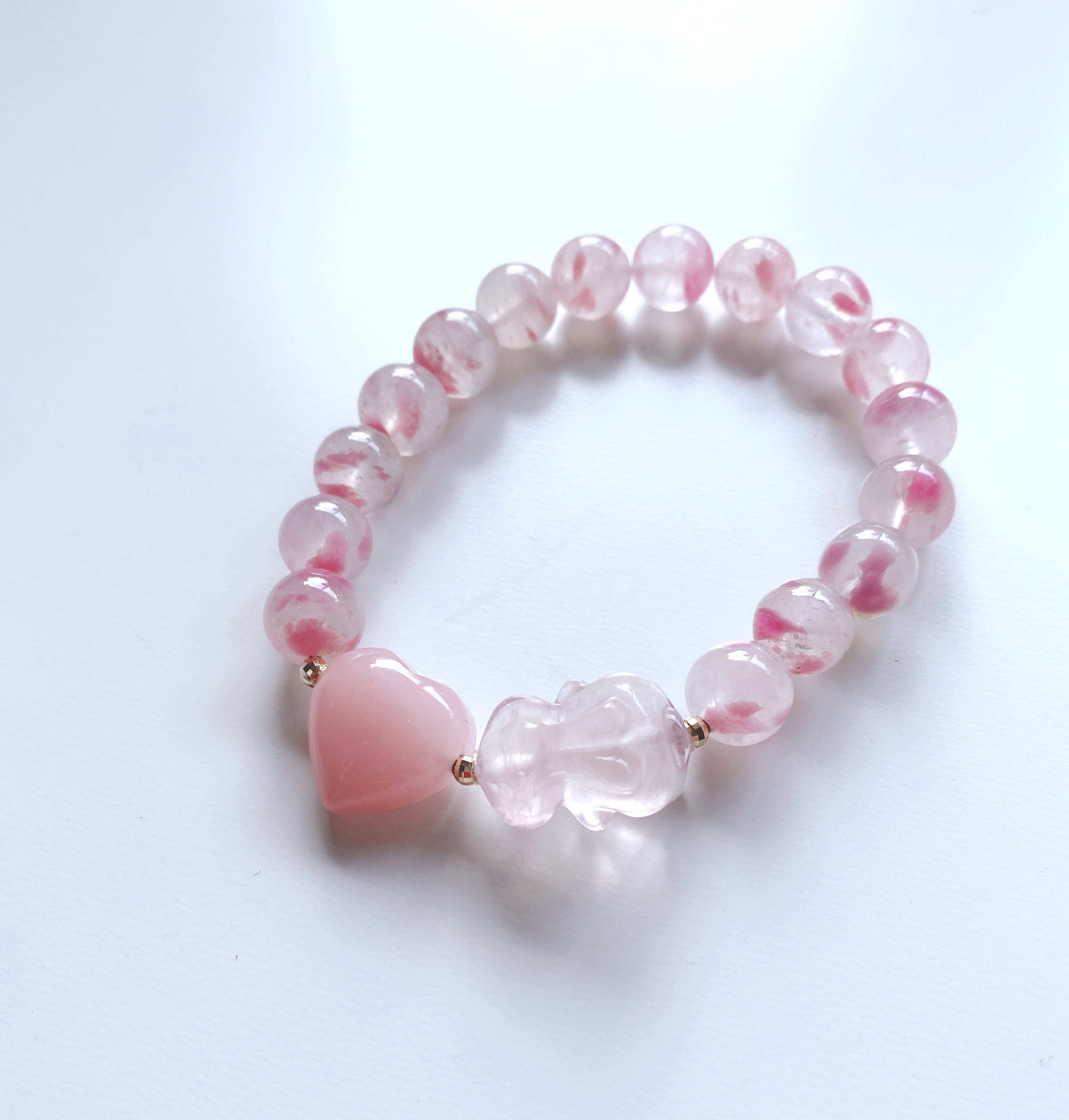 【6-700】まったりうさちゃんとロードナイトシリカのスプリングブレスレット