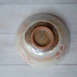 京焼・清水焼 ご飯茶碗　イッチン、ラスター装飾　桜　サイズ：中 5枚目の画像