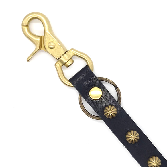 ビンテージデニムと相性良し☆ スタッズレザーキーホルダー ⑨  