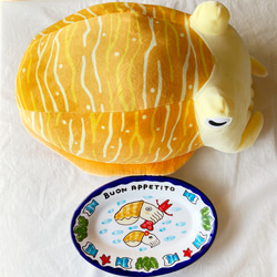 オーバル皿 26cm OVL040  コウイカ マヨリカ焼き イタリア陶器 7枚目の画像