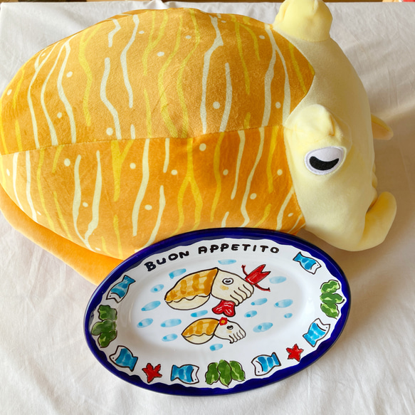 オーバル皿 26cm OVL040  コウイカ マヨリカ焼き イタリア陶器 6枚目の画像