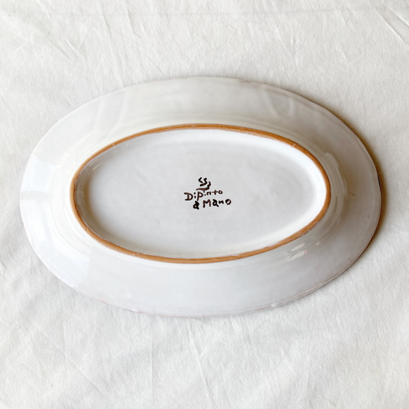 オーバル皿 26cm OVL040  コウイカ マヨリカ焼き イタリア陶器 5枚目の画像