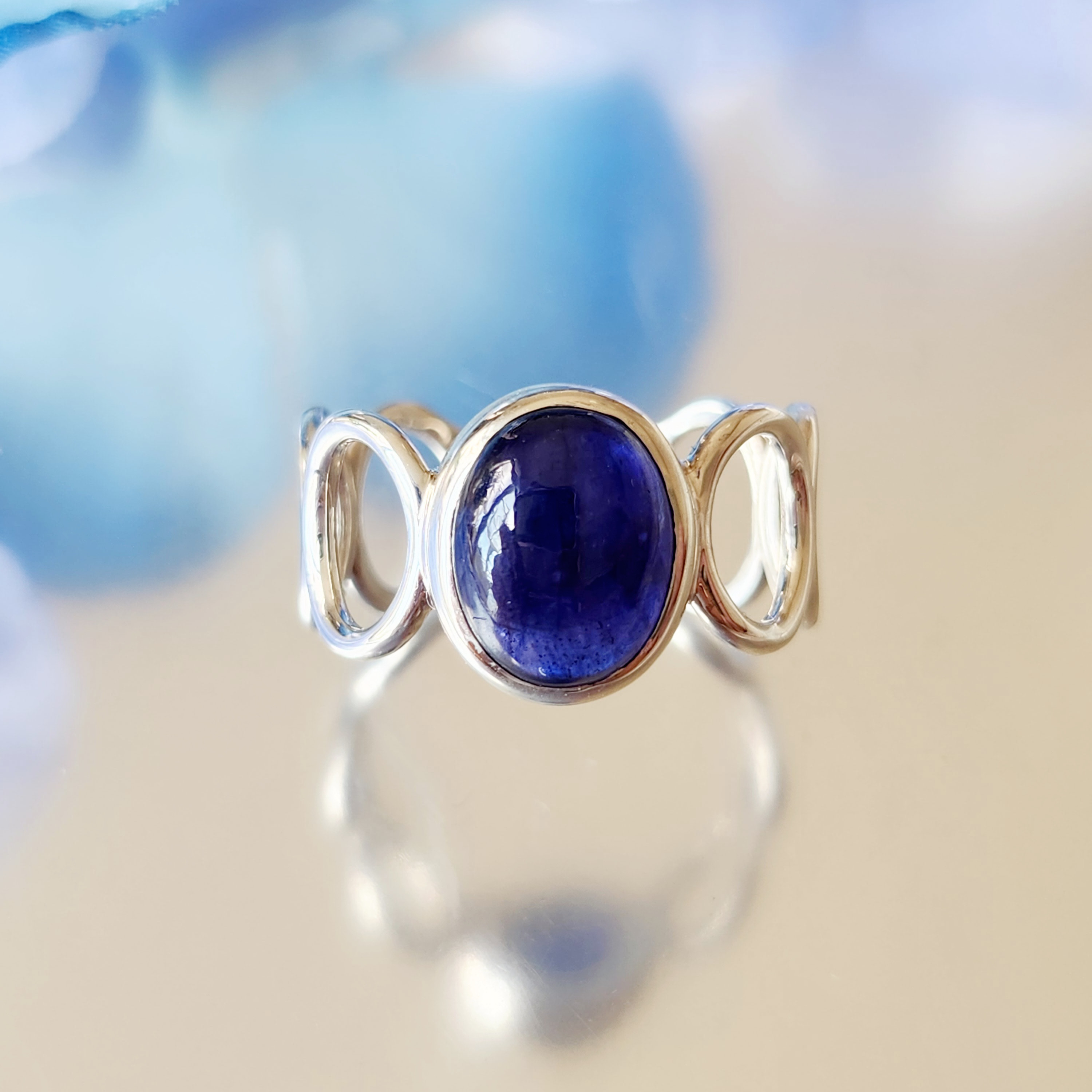 ブルーサファイア　オーバル　10＊８mm　シルバーリング H-182S