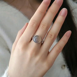 大人のシックなチェーンリング,個性的なシルバーリンググレーオニキス天然石リングRS-234 11枚目の画像