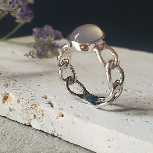 天然石シルバーリング 原石リング】クォーツ/クリスタル/水晶 シンプル天然石リング シルバー