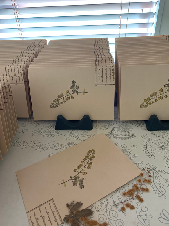 [壓花明信片 3 件組] 壓花紫羅蘭 + 含羞草 + 海葵 / 95 x 148 毫米 / 凸版印刷 第9張的照片