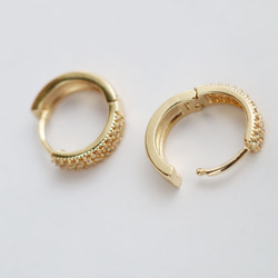 『在庫処分価格』金アレ対応 色褪せにくい キラキラ フープ ピアス 1ペア 12枚目の画像