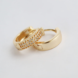 『在庫処分価格』金アレ対応 色褪せにくい キラキラ フープ ピアス 1ペア 11枚目の画像