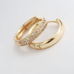 『在庫処分価格』金アレ対応 色褪せにくい キラキラ フープ ピアス 1ペア 7枚目の画像