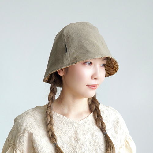 帽子 シルク 手染め チューリップ 緑色 imgrc0097862722.jpg