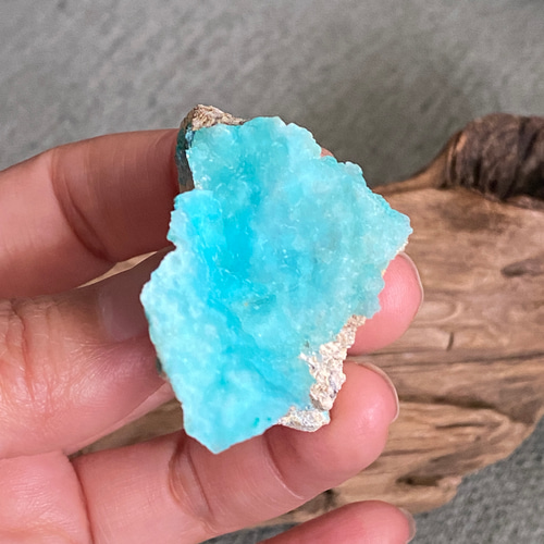 スカイブルー♢波打つヘミモルファイト 鉱物標本 ヘミモルファイト原石